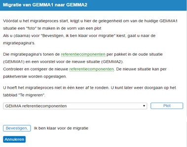 PopUp migratie van GEMMA1 naar GEMMA2