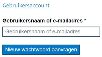 Wachtwoord aanvragen formulier