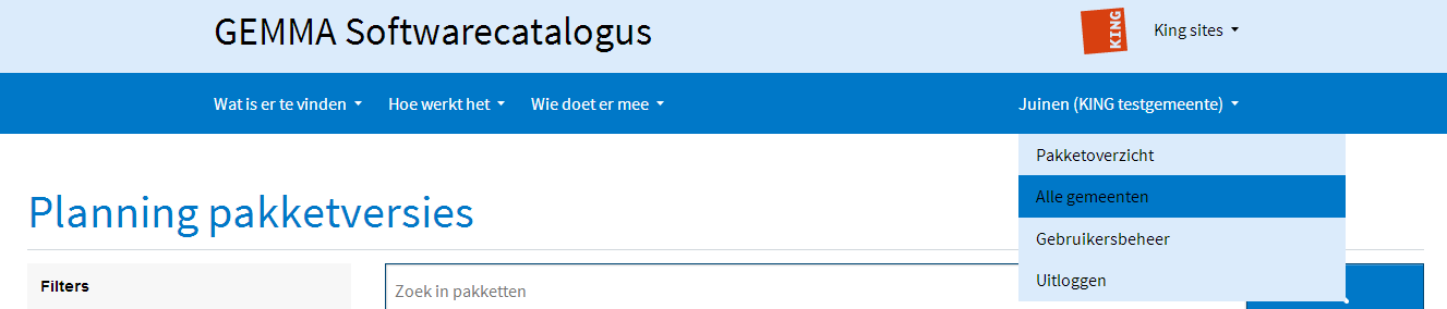 Menu Alle gemeenten